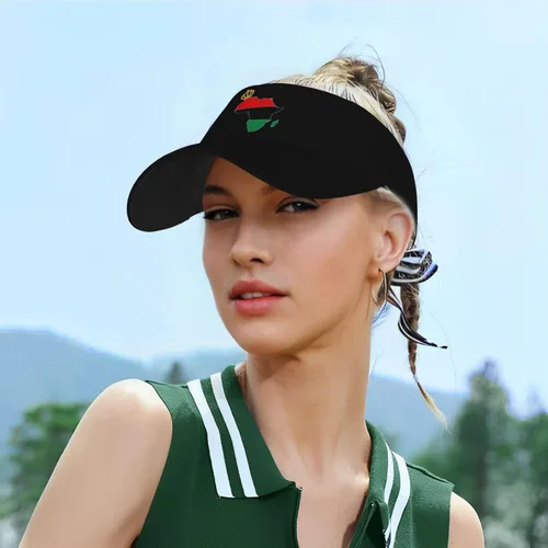 Vista 6 de Sombreros de visera de sol deportivos de orgullo afroamericano gorras ajustables para visera solar