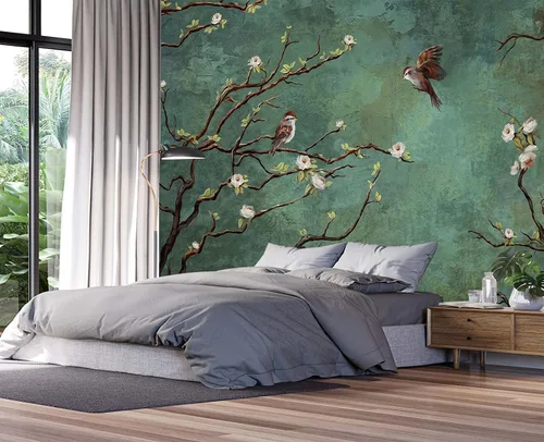 Vista 32 de Mural de pared - Papel pintado 3D de decoración, nubes rosas, 155" x 103" (no autoadhesivo)