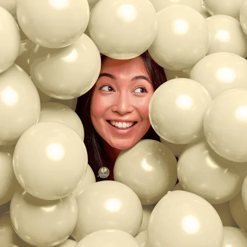 Vista 40 de AFTERLOON® - Mini globos de látex de goma natural, 50 unidades, color amarillo albaricoque, de 5 pulgadas, sin plástico, alternativo, color mate