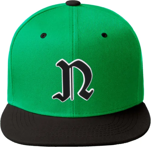 Vista 746 de Daxton Gorra clásica con visera de billete plano con letras del alfabeto inglés antiguo de la A a la Z