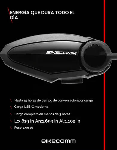 Vista 5 de BIKECOMM BK-S2 Intercomunicador de auriculares Bluetooth para motocicleta, altavoces inalámbricos de alcance de 3,937.0 ft, sistema de comunicación