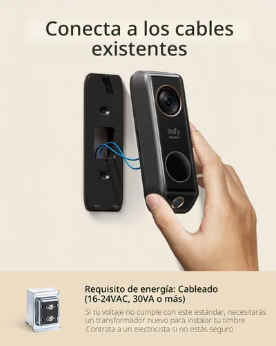 Vista 6 de eufy Security Timbre de Video (Cableado) S330 con Timbre, Cámara Dual, Protección de Entrega, Cámara de Seguridad, 2K con HDR, Sin Tarifa Mensual