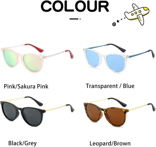 Vista 6 de WISTON Gafas de sol para niños y niñas lindas círculos de 3 a 10 años W8214