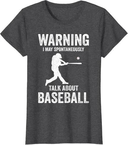 Vista 3 de Warning I May Talk About Baseball Player - Camiseta divertida de béisbol