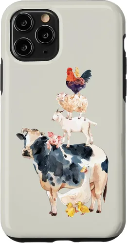 Vista 29 de Cute Animals Cow Chicken Pig Farmer Animal Lover Case for iPhone 17
