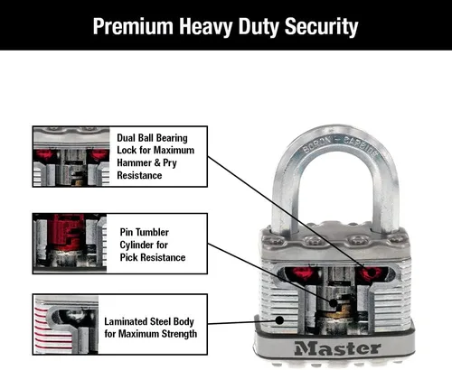 Vista 5 de Master Lock M5XD Magnum - Candado resistente con llave, 1 paquete