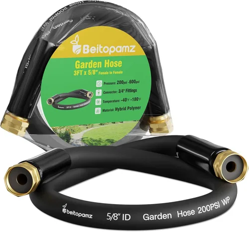 Vista 11 de Beitopamz Manguera de jardín corta de 1 pie x 5/8 pulgadas hembra a hembra, conector extensor de manguera de agua pequeña resistente, conexiones sin