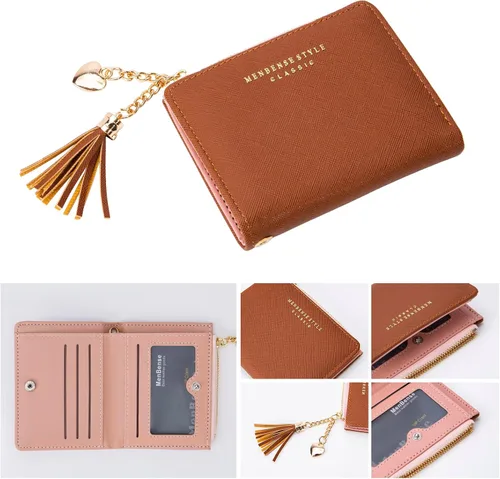 Vista 4 de Llavero pulsera con bolsillo para tarjetero, llavero con borla, llavero para mujer