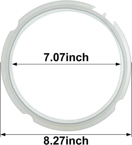 Vista 2 de Anillo de sellado de silicona para olla a presión de 3 cuartos – Reemplazo de junta de sello de silicona para IP-DUO60, IP-LUX60, IP-DUO50 (blanco)