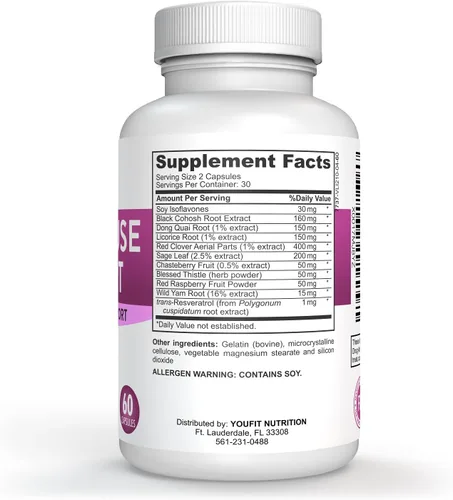 Vista 2 de Cápsulas de alivio de la menopausia para mujeres, suplementos naturales para la menopausia para mujeres, apoyo completo de la menopausia de día
