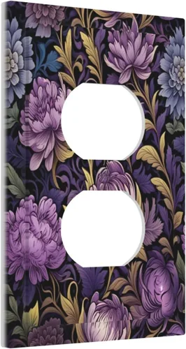 Vista 293 de Decorative Outlet Covers Blue Background White Cat Daisy Floral 2-Gang 1-Gang Wall Plate Single Toggle/Rocker Farmhouse Style Light Switch Covers