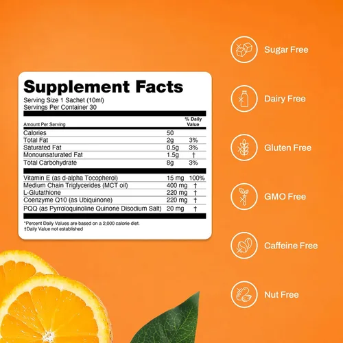 Vista 5 de Mikra Glutatión+ Suplemento Antioxidante Liposomal con CoQ10 y PQQ - Apoyo Celular Avanzado para Energía, Enfoque y Salud Inmunológica - Suplemento