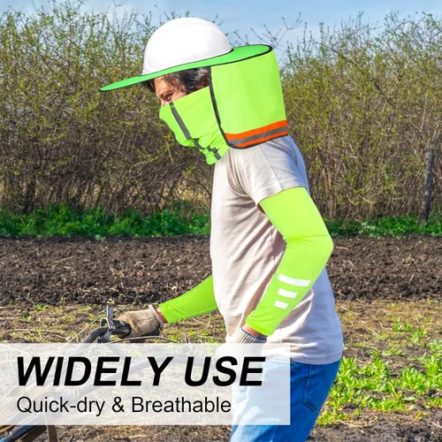Vista 6 de Parasol de sombrero duro con visera de ala completa, protege tu cuello del sol, accesorios de construcción para hombres para sombreros duros