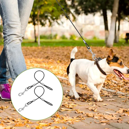 Vista 7 de Xindojuz - 2 correas extensoras de correa para perros a prueba de mordidas para entrenamiento, correas retráctiles resistentes para perros pequeños