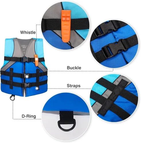 Vista 2 de Leader Accessories Chaleco salvavidas aprobado por USCG para jóvenes, chaleco para navegación