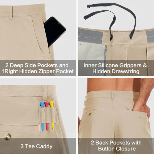 Vista 4 de JWM Mens 7"9" Stretch Golf Shorts