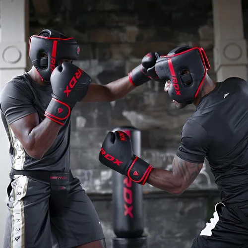 Vista 2 de RDX Casco de boxeo, entrenamiento de MMA, Kara acolchado ajustable, casco de Muay Thai, Kickboxing, Sparring, Artes Marciales, Karate, casco