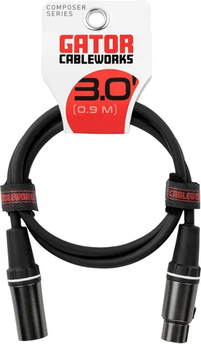 Vista 10 de Cableworks de Gator Cases Serie Compositor Deluxe Cable de Micrófono XLR de 3 Pies, (GCWC-XLR-03)