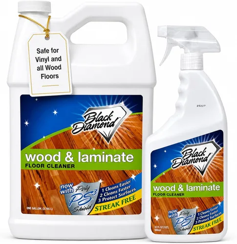 Vista 11 de Limpiador de madera y piso laminado Black Diamond, para parqué, real, natural y artificial, biodegradable, seguro para todos los pisos, negro, WOW QT