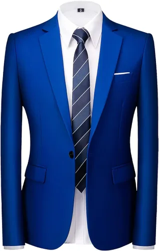 Vista 3 de Trajes de 2 piezas para hombre, traje de esmoquin ajustado para hombre, un botón, un solo botonadura, boda, casual, negocios, chaqueta, pantalones