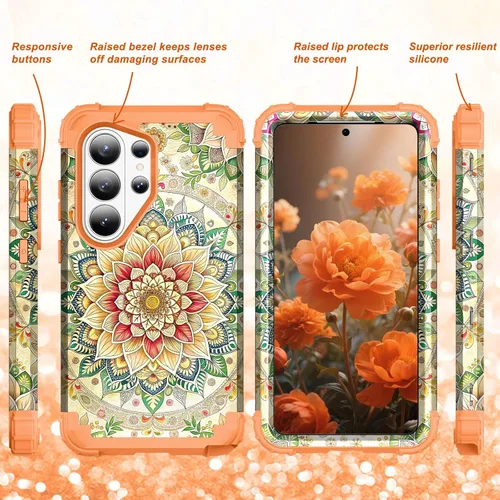 Vista 5 de Hocase Funda para Samsung Galaxy S26 Ultra, mandala beige