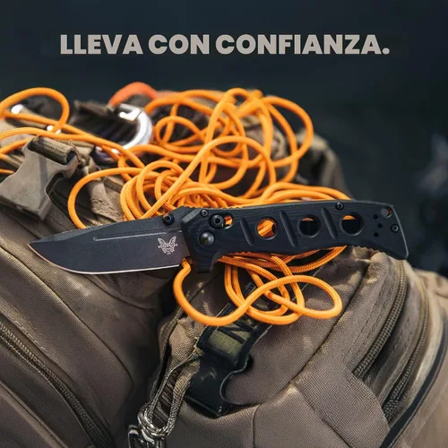 Vista 6 de Benchmade Mini Cuchillo táctico Adamas, hoja de acero CPM-CruWear (273GY-1)
