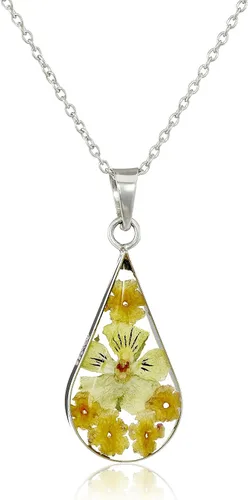 Vista 22 de Amazon Essentials Collar con colgante de flor prensada de plata de ley y oro sobre plata esterlina (anteriormente colección Amazon)