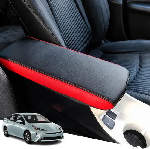 Vista 85 de Great-luck Funda de cuero para consola central, almohadilla para reposabrazos, accesorios de cubierta de caja (costuras rojas) para BMW X1 2023 2024