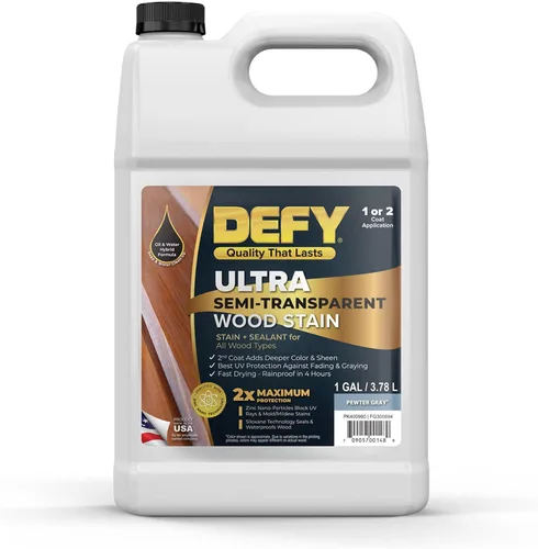 Vista 11 de DEFY Tinte y sellador de madera ultra semitransparente para exteriores en uno – tono cedro, 1 galón, tinte de cubierta y sellador Color rico