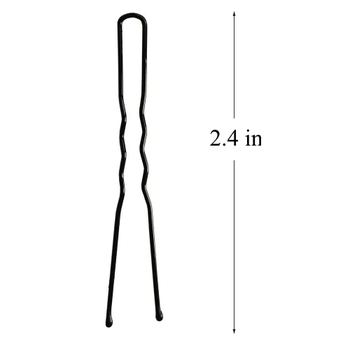Vista 2 de Leline's Juego de 50 horquillas negras en forma de U, para mujeres y niñas, 2.4 pulgadas