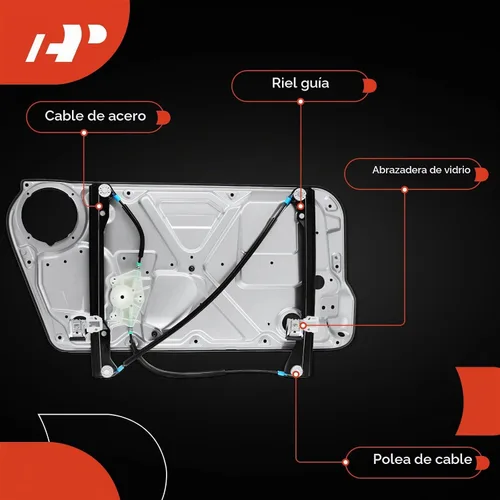 Vista 5 de A-Premium Regulador de Elevalunas sin Motor Compatible con Volkswagen Beetle 1998-2010 Hatchback Lado del Pasajero Delantero