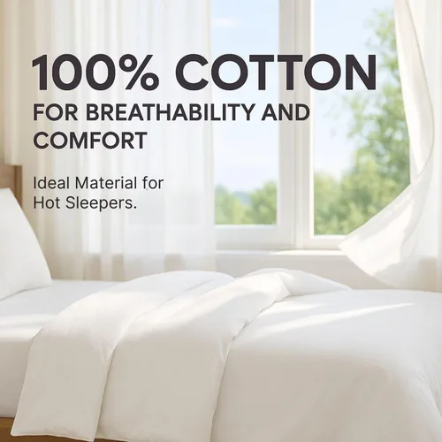 Vista 3 de Superity Luxurious Hotel Quality Funda de edredón tamaño individual – 100% algodón suave y cómodo – Diseñada para edredón tamaño individual – 200