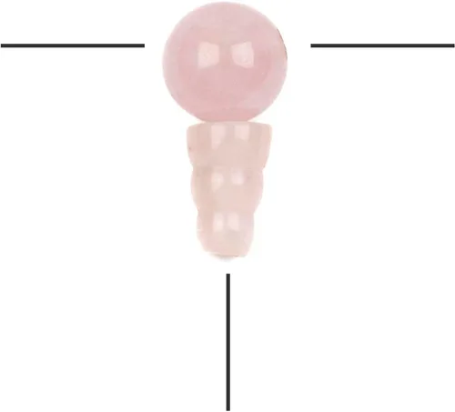Vista 11 de Cherry Blossom Beads Piedra preciosa Mala Guru Bead – Turquesa africana – Tres agujeros 0.394 in redondo con torre de 0.276x0.394 in – Tres