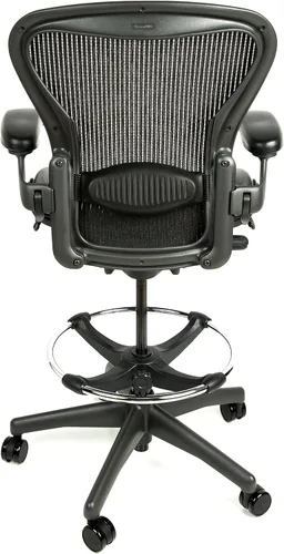Vista 4 de Herman Miller Taburete de dibujo Aeron tamaño B con anillo de dibujo de mercado posterior, aluminio