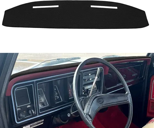 Vista 5 de Funda para salpicadero Fcovergurus a medida para camioneta Ford F100 F250 F350 de 1967-1972, protector de alfombra para tablero F124 (negro)