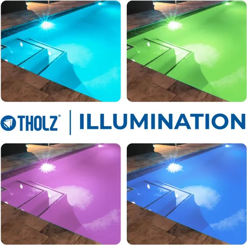 Vista 6 de Tholz® Luz de piscina RGBW - LED ultra brillante - Fácil instalación - Luz de piscina enterrada (10 W, cable de 50 pies)