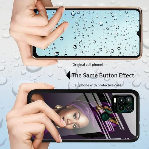 Vista 2 de Funda para Motorola Moto G Stylus 5G 2021 de vidrio templado, funda negra con diseño de mujer negra africana para mujeres y hombres, antiarañazos, a