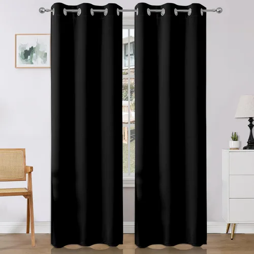 Vista 19 de Joydeco Cortinas opacas para dormitorio de 72 pulgadas de largo, 2 paneles de cortinas con aislamiento térmico para oscurecer la habitación
