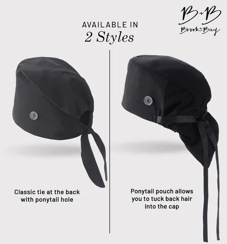 Vista 7 de Gorras quirúrgicas para mujer para cola de caballo, gorras quirúrgicas para cabello largo, gorra de enfermera, gorras para enfermeras, gorra