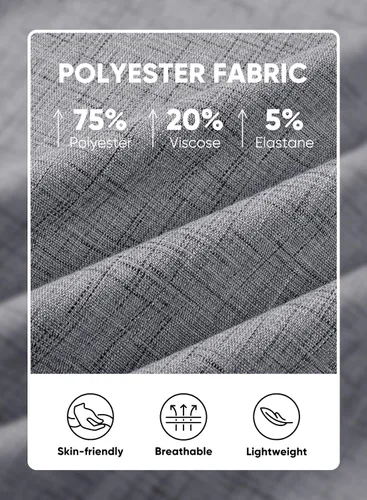 Vista 28 de JMIERR Camisas de vestir a rayas con botones y manga corta para hombre