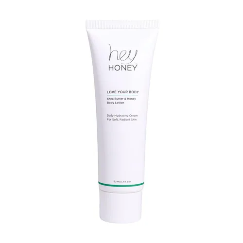 Vista 6 de Hey Honey Set de 4 piezas: Loción para el cuerpo, crema para pies Walk The Walk, crema de manos con miel, bolsa de maquillaje ecológica. Perfecto
