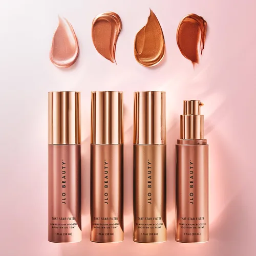 Vista 8 de JLO BEAUTY Resaltador de maquillaje y bronceador para cara y cuerpo, potenciador líquido de la tez, gotas luminosas de imprimación iluminadora