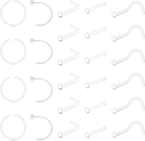 Vista 7 de Zolure Joyería de Perforación - Aretes Claros de Nariz, Anillos, Tabique, Labios, Cartílago, Lengua, Rook, Daith, Oreja, Industrial, Pezón, Piercing
