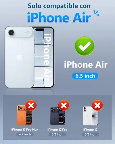Vista 2 de ATATOO Funda Cartera para iPhone Air, Portador de Tarjetas Integrado (3-5 Tarjetas) [Bloqueo RFID] y Cubierta Deslizante para Cámara, Protección