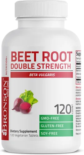 Vista 3 de Bronson Raíz de remolacha de doble fuerza, sin OMG, 120 tabletas vegetarianas