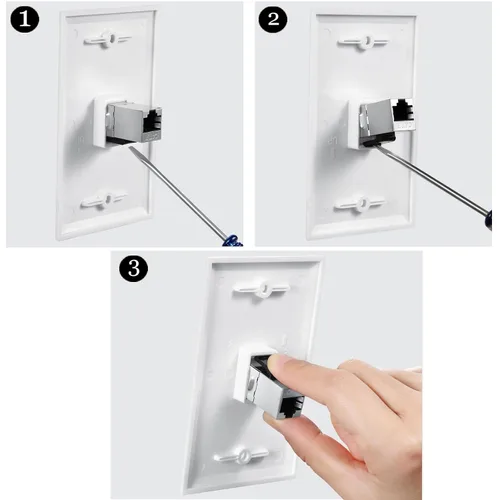 Vista 3 de Conector Keystone CAT7, conectividad de acoplador Ethernet de alta velocidad, acoplador RJ45 blindado hembra a hembra para cable
