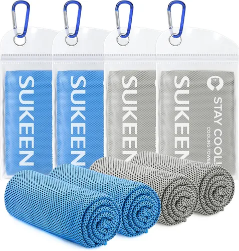 Vista 20 de Sukeen Paquete de 4 toallas refrescantes (40 x 12 pulgadas), envolturas refrescantes para el cuello, toalla de hielo, toalla fría suave