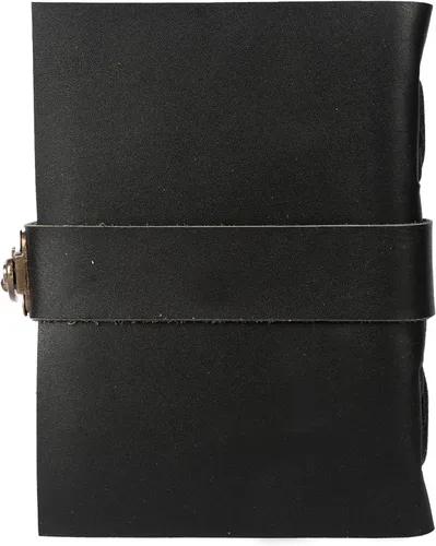 Vista 4 de Diario de cuero vintage hecho a mano de búfalo no rellenable con papel de borde irregular – Diario encuadernado en cuero para mujeres, hombres