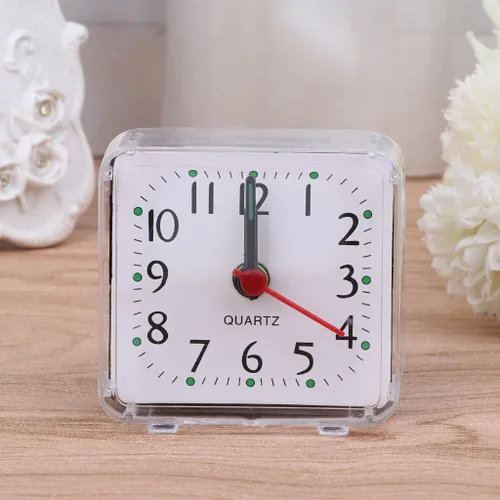 Vista 7 de Reloj despertador cuadrado compacto aumento de repetición, accesorio para suministros de despertador de oficina en casa, reloj de pared, silencioso