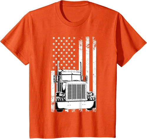 Vista 61 de Camión conductor bandera americana camionero vintage hombres mujeres regalo camiseta